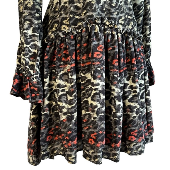 ALL SAINTS ALIA JUBA SILK RELAXED MINI DRESS SIZE SMALL - Picture 8 of 16